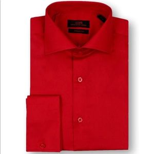 Steven Land Solid Dress Shirt, Red